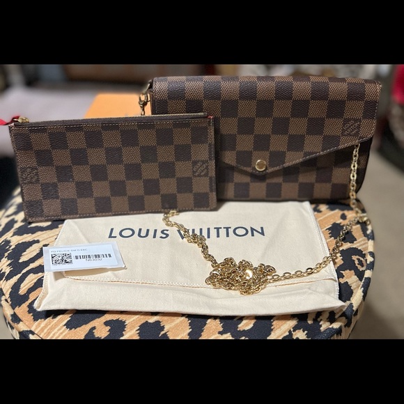 Brand New✨💯authentic✨Louis Vuitton Felicie Pochette ✨Damier Ebene❕👜 - Picture 2 of 15